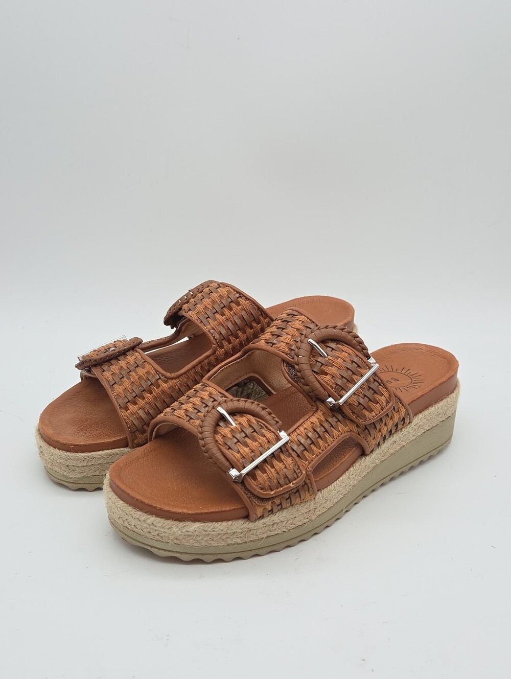 Brioso Platform Espadrille Sandals Woven Leather Size 6.5